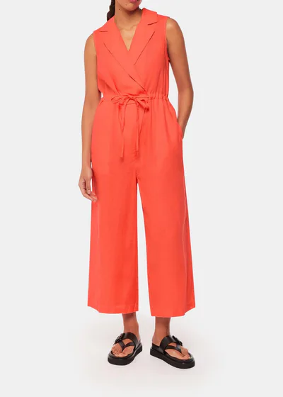 For The Creators Bella Linen Wrap Jumpsuit