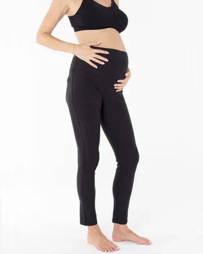 Angel Maternity Tamara Fitted Maternity Black Cotton Pant