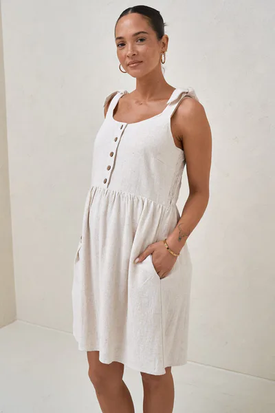 Bae the Label Breeze Along Mini Dress - Natural Fleck