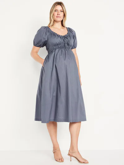 Old Navy Maternity Puff-Sleeve Midi Dress