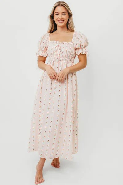 Worth Collective Savanna Steppe 100% Cotton Dress in Pink Rose - Bump Friendly & Inclusive Sizing *4/30 PRE-ORDER*