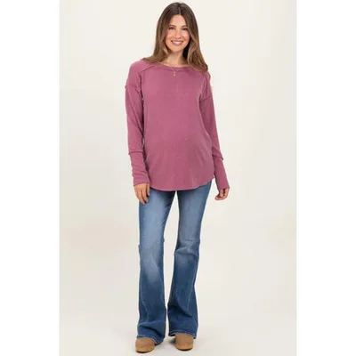 Target Pinkblush Blue Lightly Distressed Maternity Flare Jeans 25