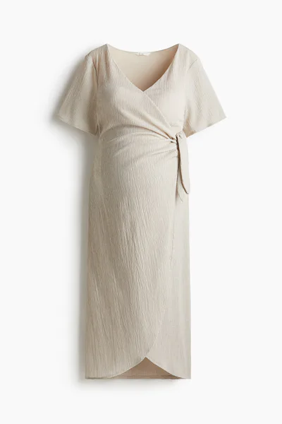 H&M MAMA Crinkled wrap dress