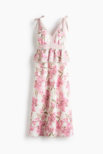 H&M MAMA Linen-Blend Nursing Dress