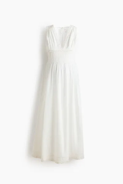 H&M MAMA Lace-Trimmed Cotton Nursing Dress