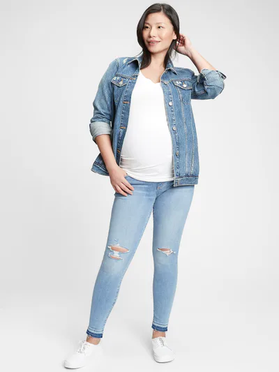 Gap Maternity Full Panel Destructed Legging Jeans