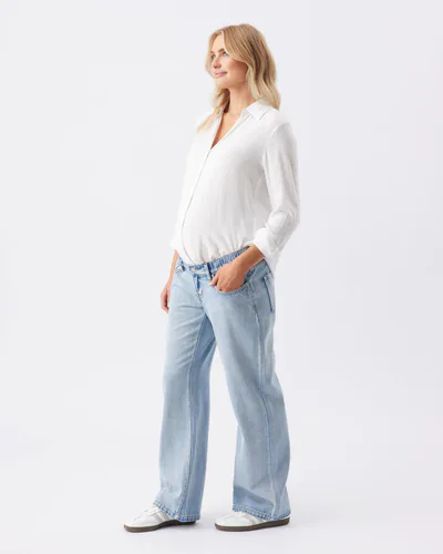 Ripe Maternity Billie Elastic Waist Jean Light Wash