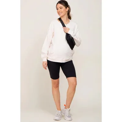Target PinkBlush Black Wide Band Maternity Biker Shorts Black X-Large