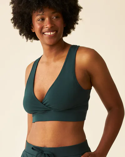 Kindred Bravely French Terry Racerback Nursing & Sleep Bra | Evergreen