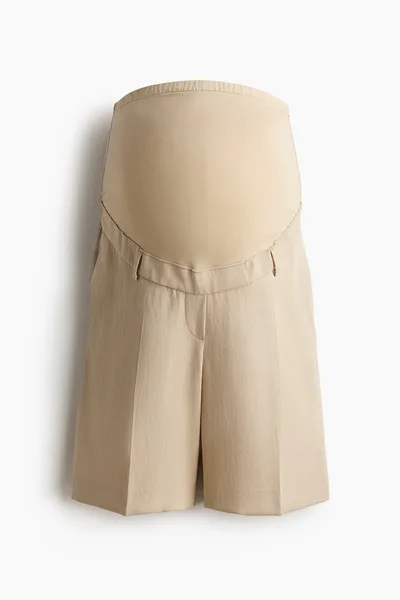 H&M MAMA Linen-Blend Bermuda Shorts