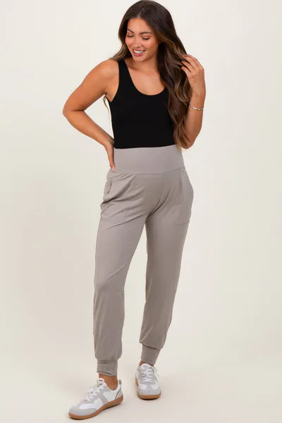 PinkBlush Light Grey Maternity Joggers