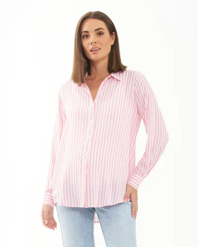 Ripe Maternity Emmy Stripe Shirt Bubble Gum / White