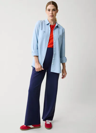 Ingrid & Isabel Classic Button Down Chambray Maternity & Nursing Top