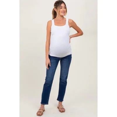 Target Pinkblush Navy Blue Dark Wash Slim Straight Maternity Jeans 26