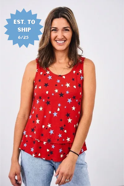 Latched Mama Latched Mama Stars & Hearts Swing Nursing Tank