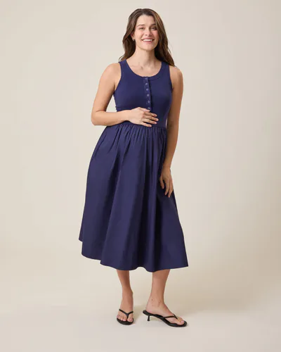 Kindred Bravely Charlotte Mixed Media Nursing Midi Dress