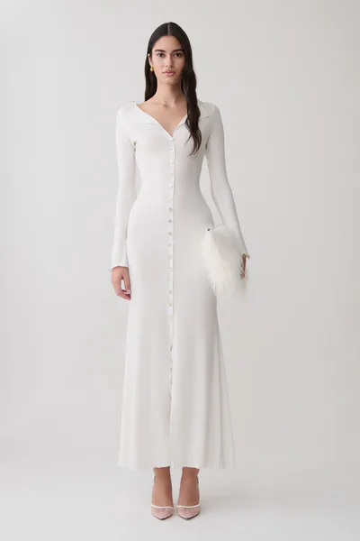 MESHKI Tanya Buttoned Long Sleeve Maxi Dress