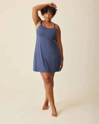 Kindred Bravely Stella Hands-Free Pumping & Nursing Nightgown | Slate Blue