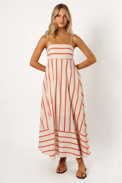 Petal & Pup Brea Maxi Dress - Cream Stripe