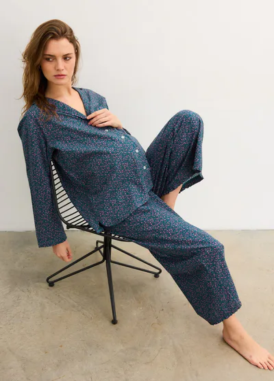 HATCH The Ruffle PJ Buttondown Top