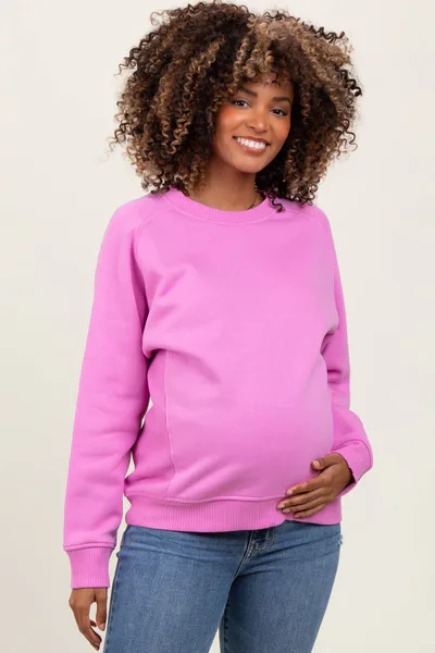 PinkBlush Pink Fleece Maternity Sweatshirt