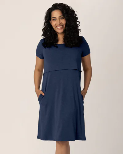 Kindred Bravely Eleanora Bamboo Maternity & Nursing Dress | Navy Heather