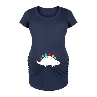 Kohl's Maternity Rainbow Dinosaur Belly Hit Graphic Tee