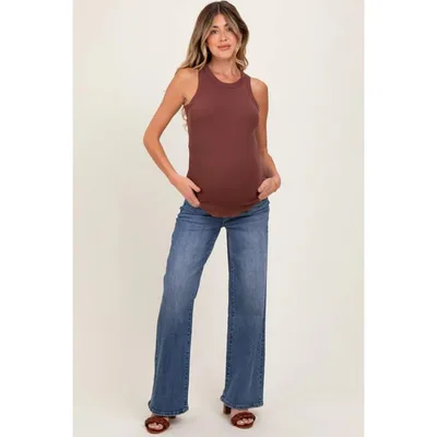 Target Pinkblush Medium Classic Wash Wide Leg Maternity Jeans XL