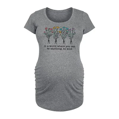 Kohl's Maternity Be Kind Rainbow Flowers Graphic Tee