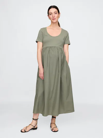Gap Maternity Mixed Media Maxi Dress
