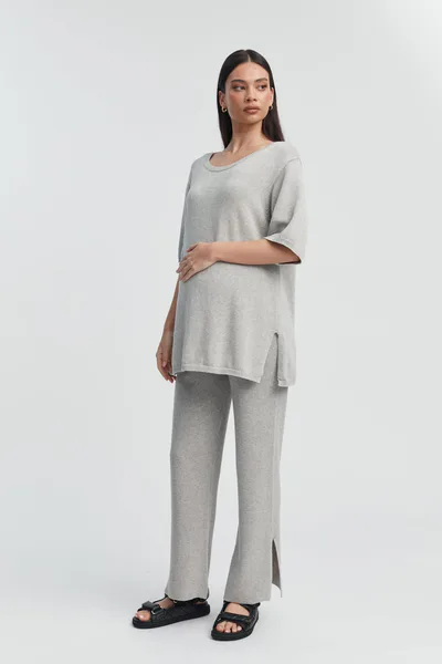 Legoe Heritage Poppy Cotton Knit Tee (Grey Marle) - FINAL SALE