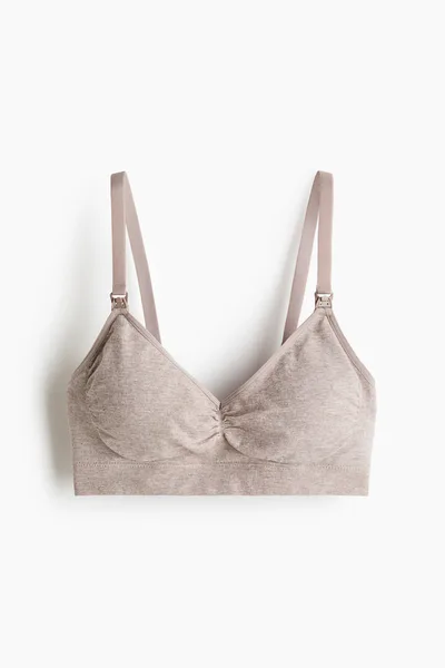 H&M MAMA Seamless Padded Cotton-Blend Nursing Bra