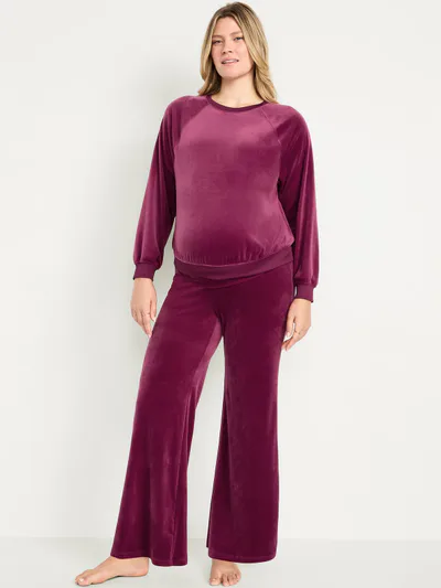 Old Navy Maternity Velour Rollover Waist Pajama Pants