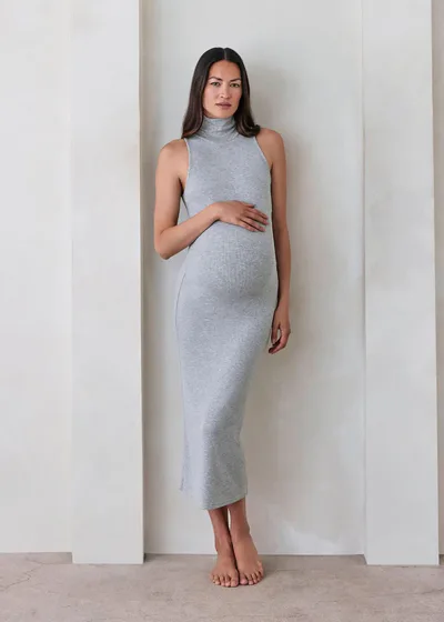 BUMPSUIT Soft Rib Turtleneck Sleeveless Dress
