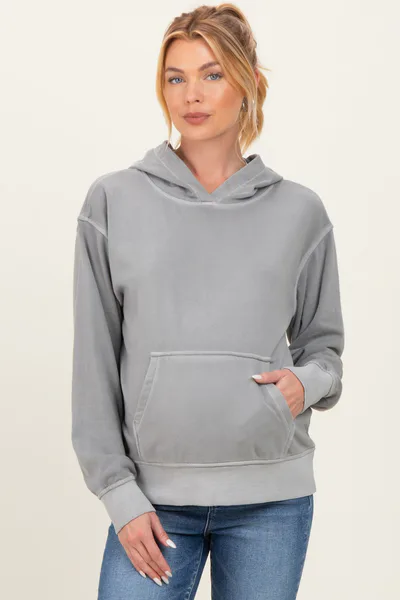 PinkBlush Sleet Soft Fleece Maternity Pocket Hoodie