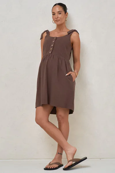 Bae the Label Breeze Along Mini Dress - Chocolate