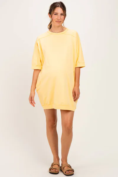 PinkBlush Butter Milk Oversized Maternity T-Shirt Dress
