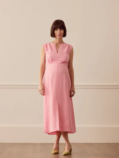 For The Creators Abbie Linen Blend Midi Dress