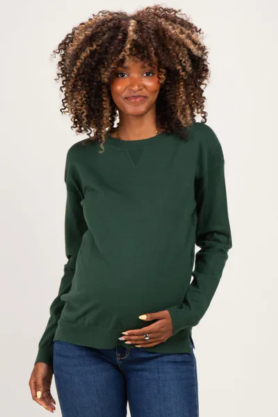 PinkBlush Forest Solid Basic Maternity Sweater
