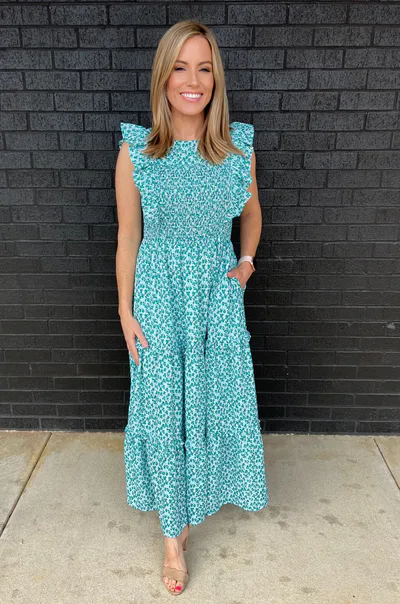 Milk & Baby Smocked Floral Print Nursing Midi Dress