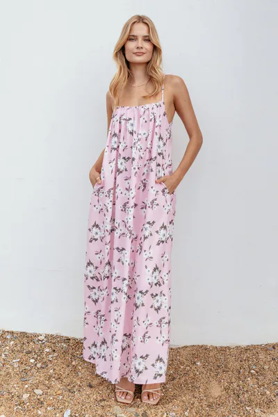 Petal & Pup Lumina Maxi Dress - Pink Floral