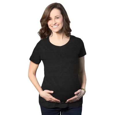 Target Comfortable 6 Pack Maternity Shirts Blank Pregnancy Shirts Plain Fitted Tees - Crazy Dog Maternity T Shirt with Fun Design Black S