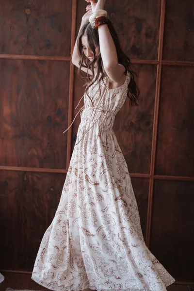 Petal & Pup Safira Midi Dress - Brown Paisley