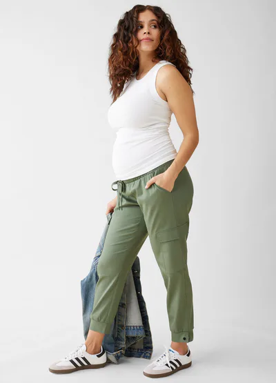 Ingrid & Isabel Seamless Ribbed High Neck Maternity Tank