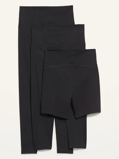 Old Navy Maternity Full Panel Leggings, Capris & Biker Shorts 3-Pack
