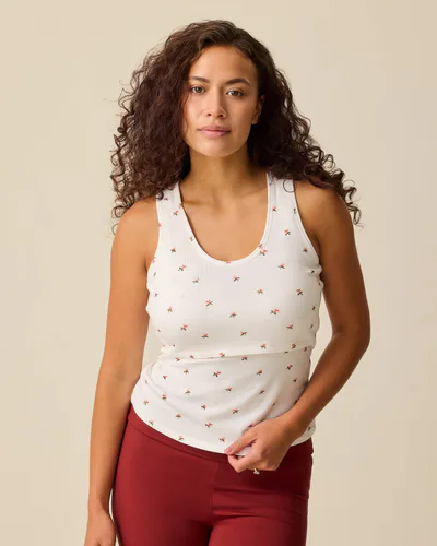 Kindred Bravely Ribbed Bamboo Scoop Neck Nursing Tank | Floral