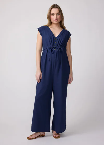 Ingrid & Isabel The Luxe Maternity Linen Jumpsuit