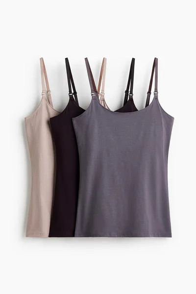H&M MAMA 3-Pack Nursing Camisole Tops