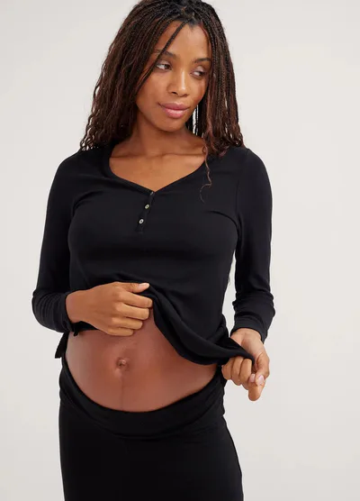 For The Creators The Softest Rib Nursing Top Black