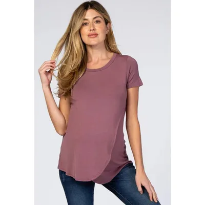 Target Pinkblush Mauve Layered Wrap Front Maternity Nursing Top XL